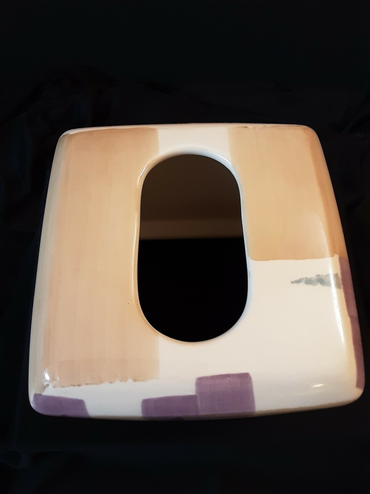Horizons Tissue Box Cover Hand Painted Bath Accessories