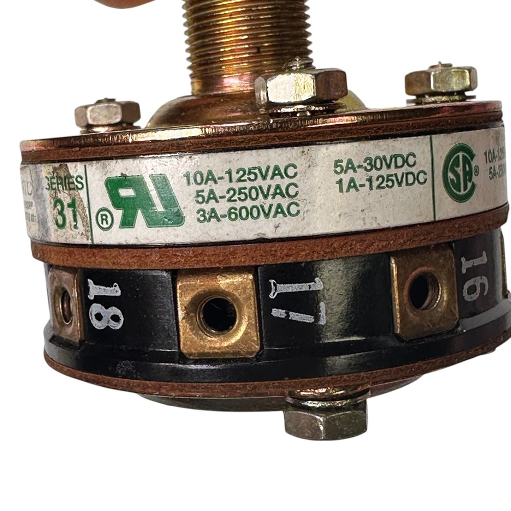 Electroswitch 31301A Rotary Switch 31A Series | 1-Hole Panel Mount Maintained