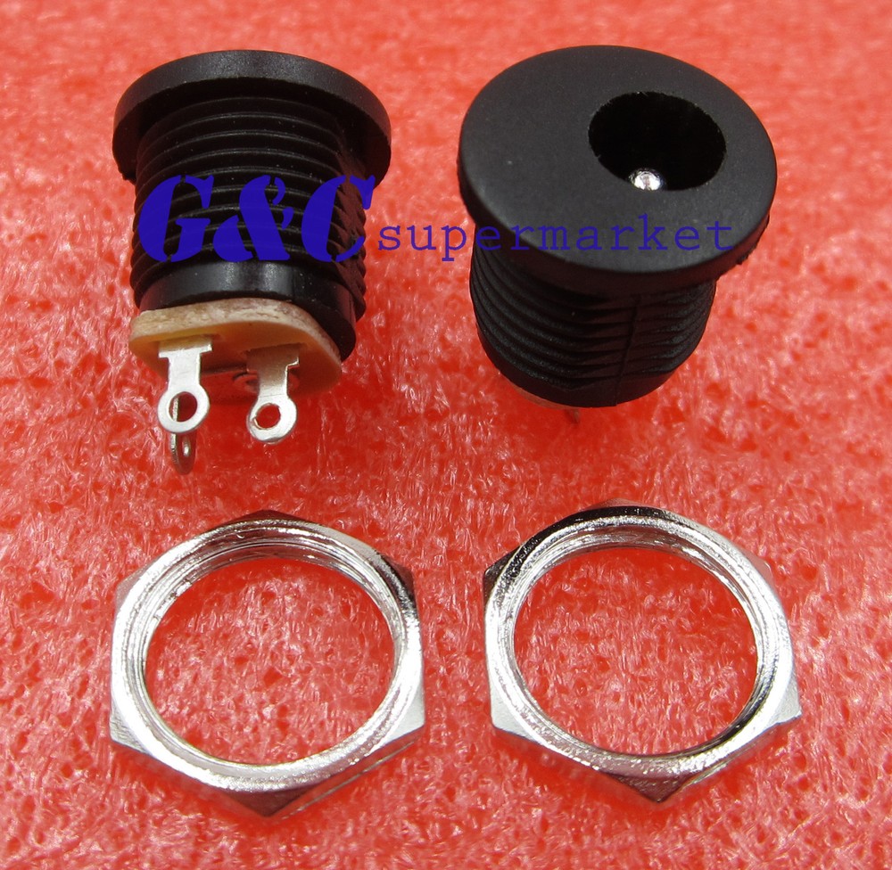 50PCS DC-022 power outlet socket 5.5-2.1 threaded nut panel mounting hole New