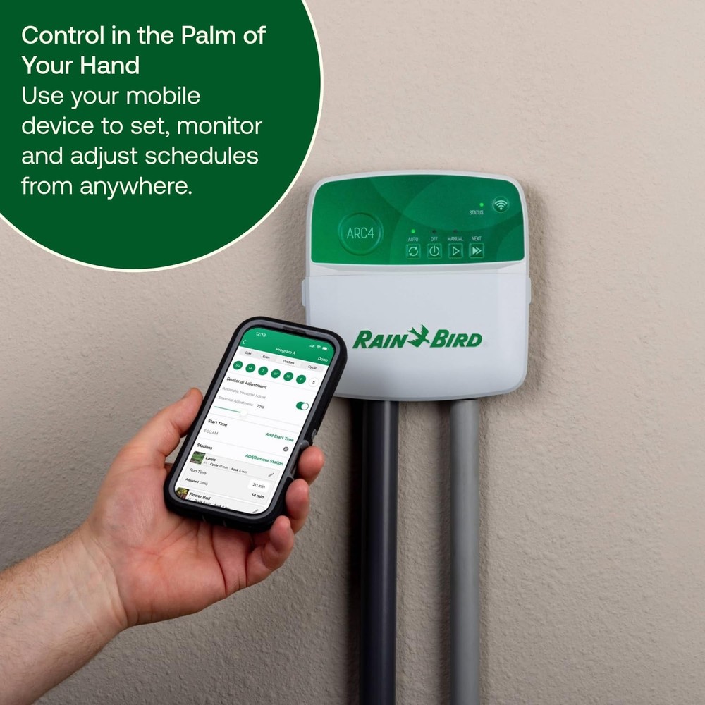 Rain Bird 4-Zone ARC4 App-Based Indoor Smart Irrigation WiFi Timer/Controller