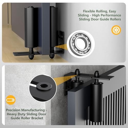 Adjustable Sliding Gate Roller Hardware Kit - Heavy Duty Steel 6in Black-2pcs