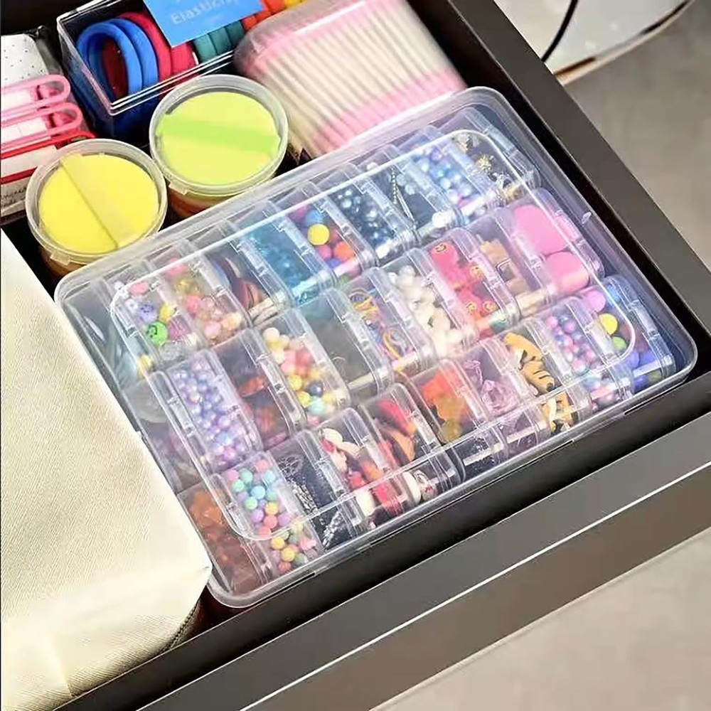 YYGMSS 30 Pcs Bead Storage Box Mini with Lids Plastic clear