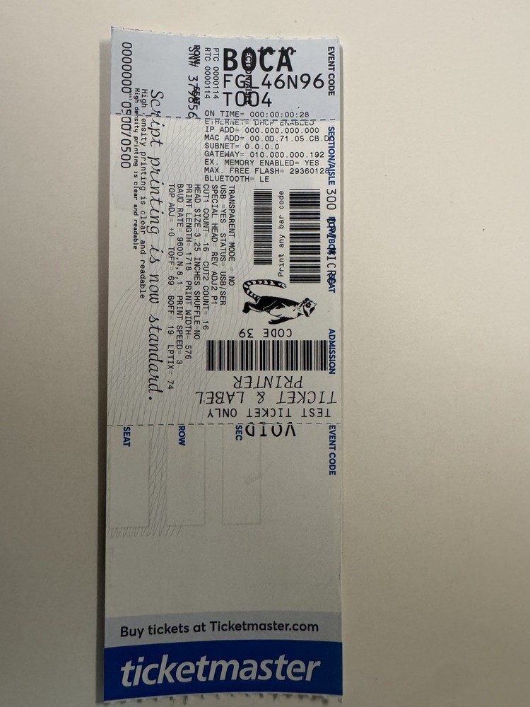 Professional Boca Systems Lemur Thermal Ticket Printer (High Configuration)