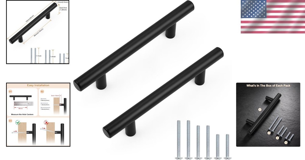 30 Pack Kitchen Cabinet Handles - Hole Centers 3.75"