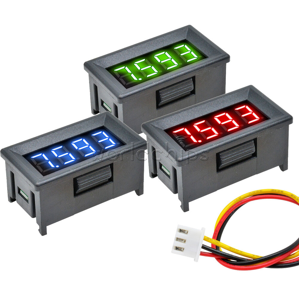 0.36" Digital 3-Wires LED Panel Display 4-Bit DC 0-100V Voltmeter Meter Tester