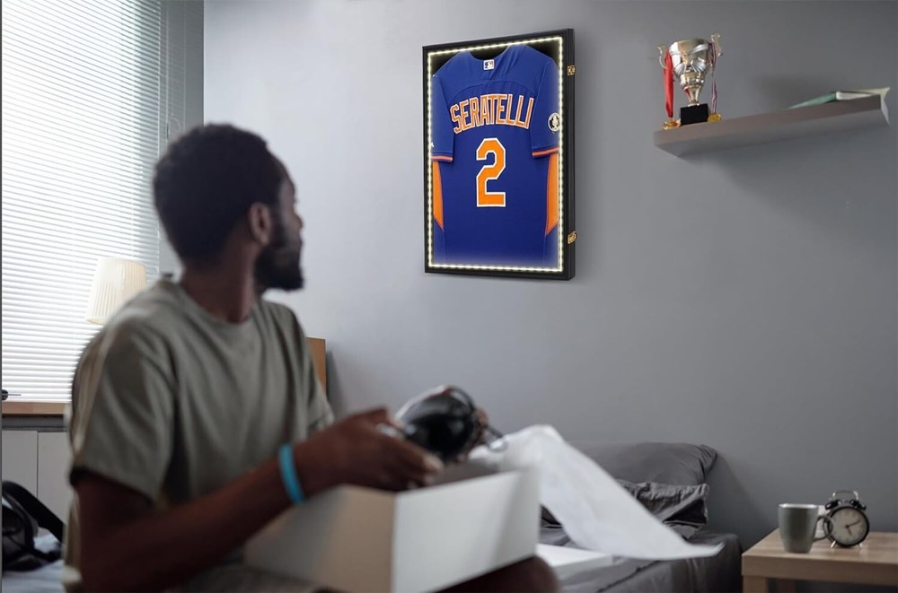 Jersey Frame LED Display Case Shadow Box with LED Light 2-PACK