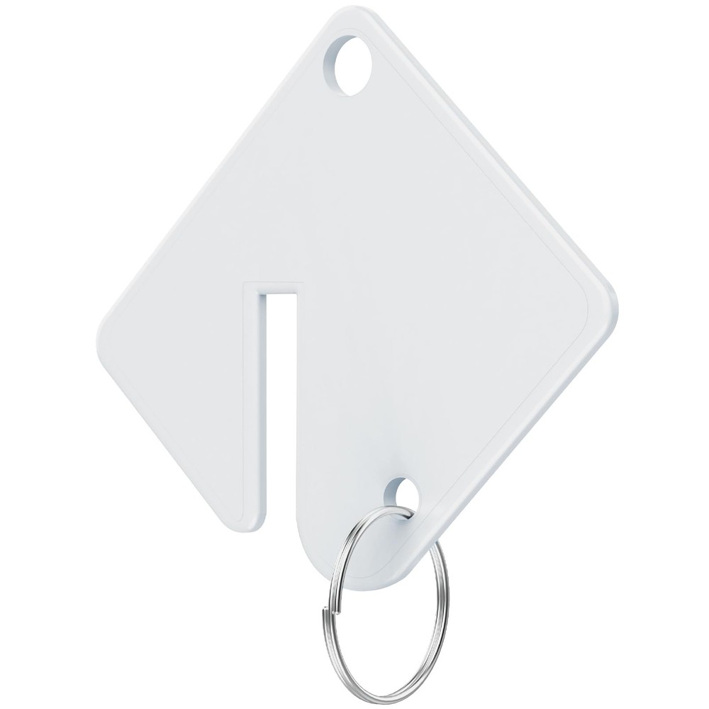 60 Pcs Key Tags Blank Plastic Upgrade Round Split Ring, Durable Key Identify