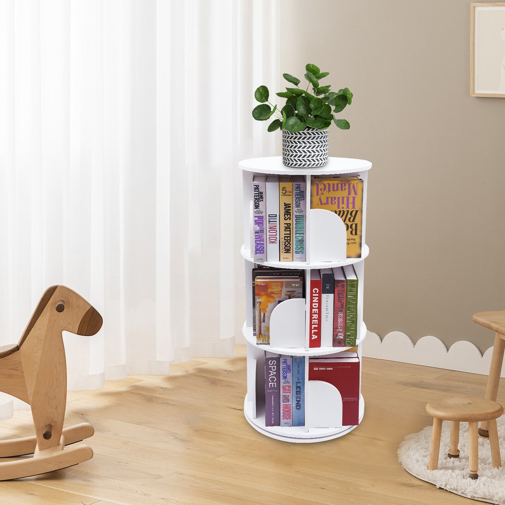 12-Compartments Stackable Shelf Bookshelf Organizer Holder Books Storage Stand