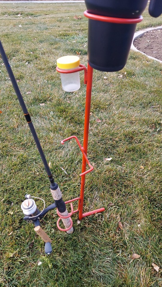 Fishing Pole Holder With Accessories