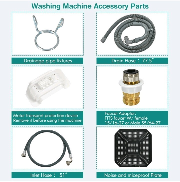 8lbs Fully Automatic Portable Washing Machine W/ Drain Pump