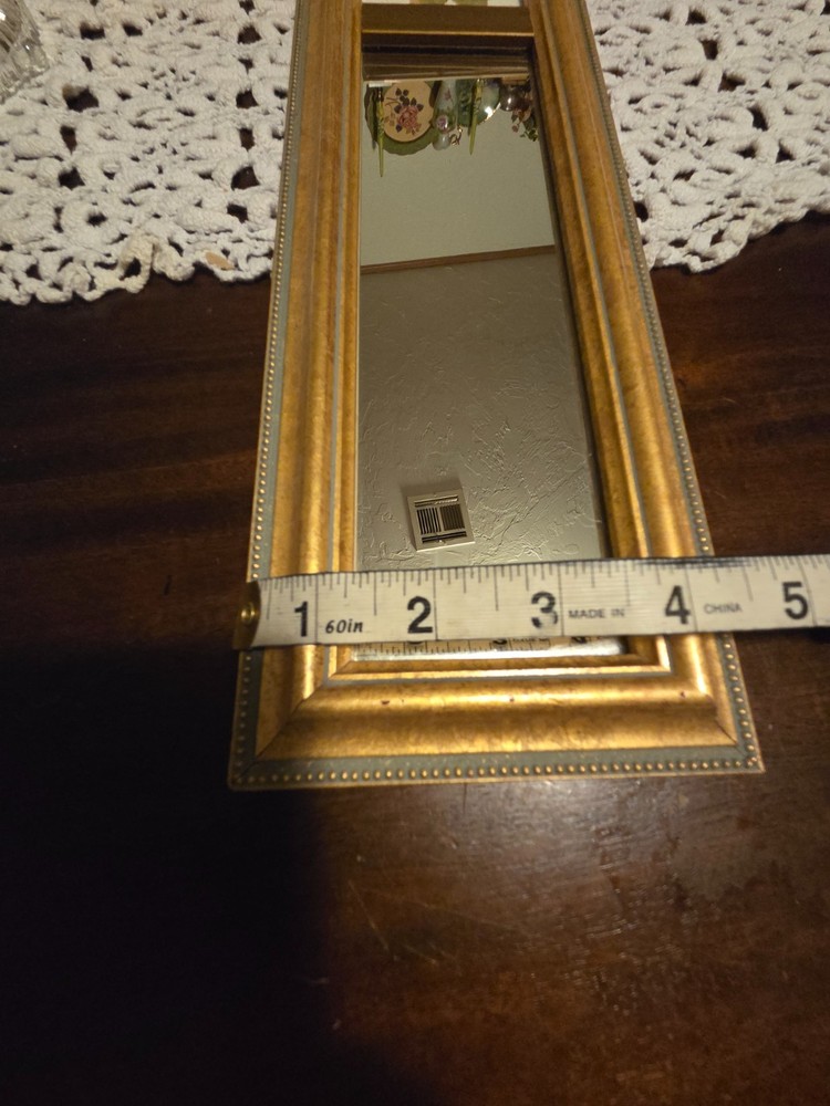 vintage pressed flower mirror