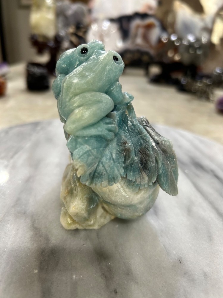 Amazonite Frogs on pumpkin carving