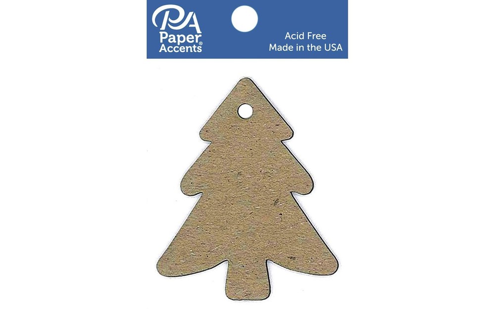 Chip Shape Tag 12pc Tree Natural