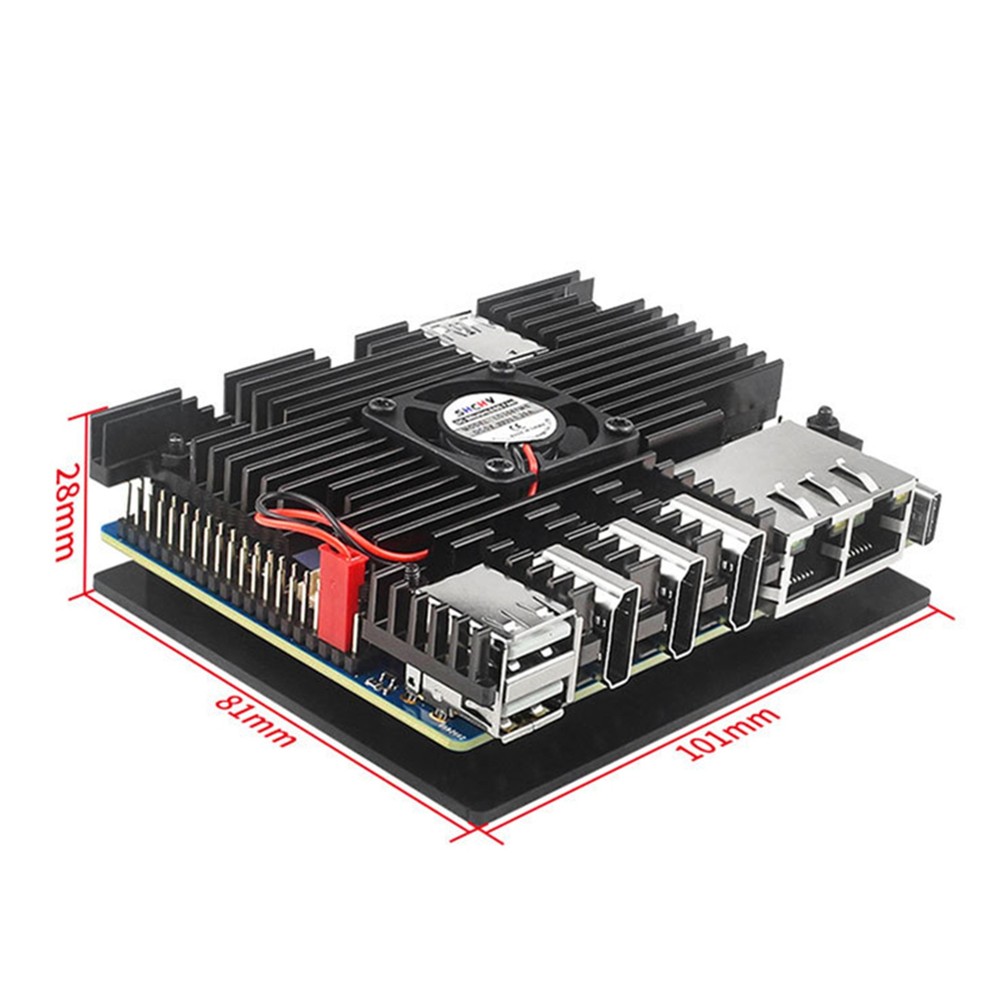 For Orange Pi 5 Plus Case+Cooling Fan Active Passive Cooling Radiator/Heatsink