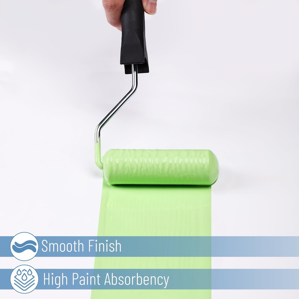 Bates Paint Roller 4 Inch Paint Roller Frame with 2 Foam Covers