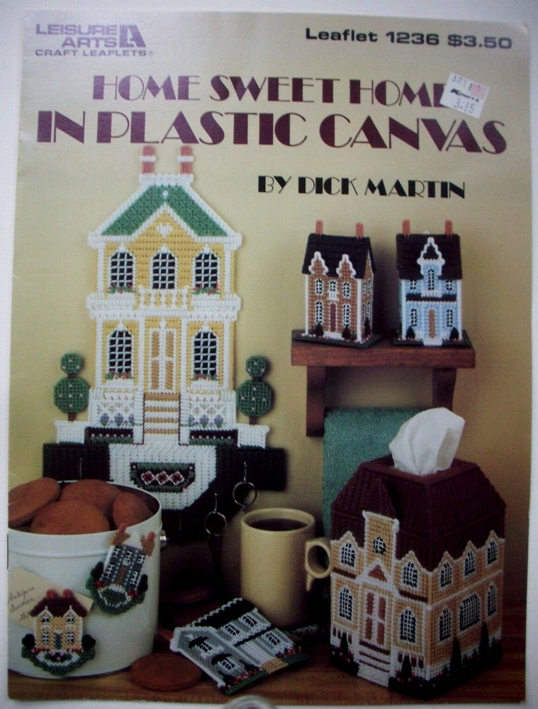 Home Sweet Home plastic canvas pattern Tissue box key holder decor