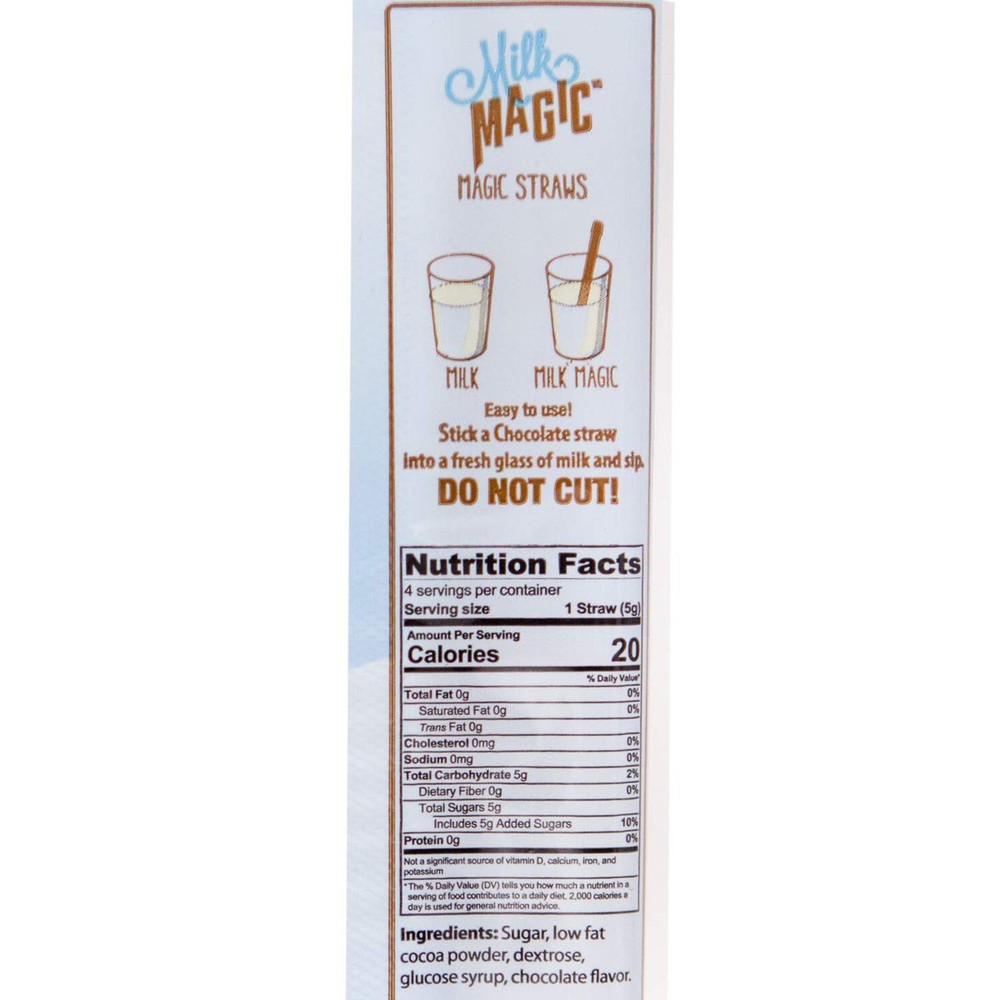 Milk Magic Chocolate Flavor Straws, Single 4ct Package
