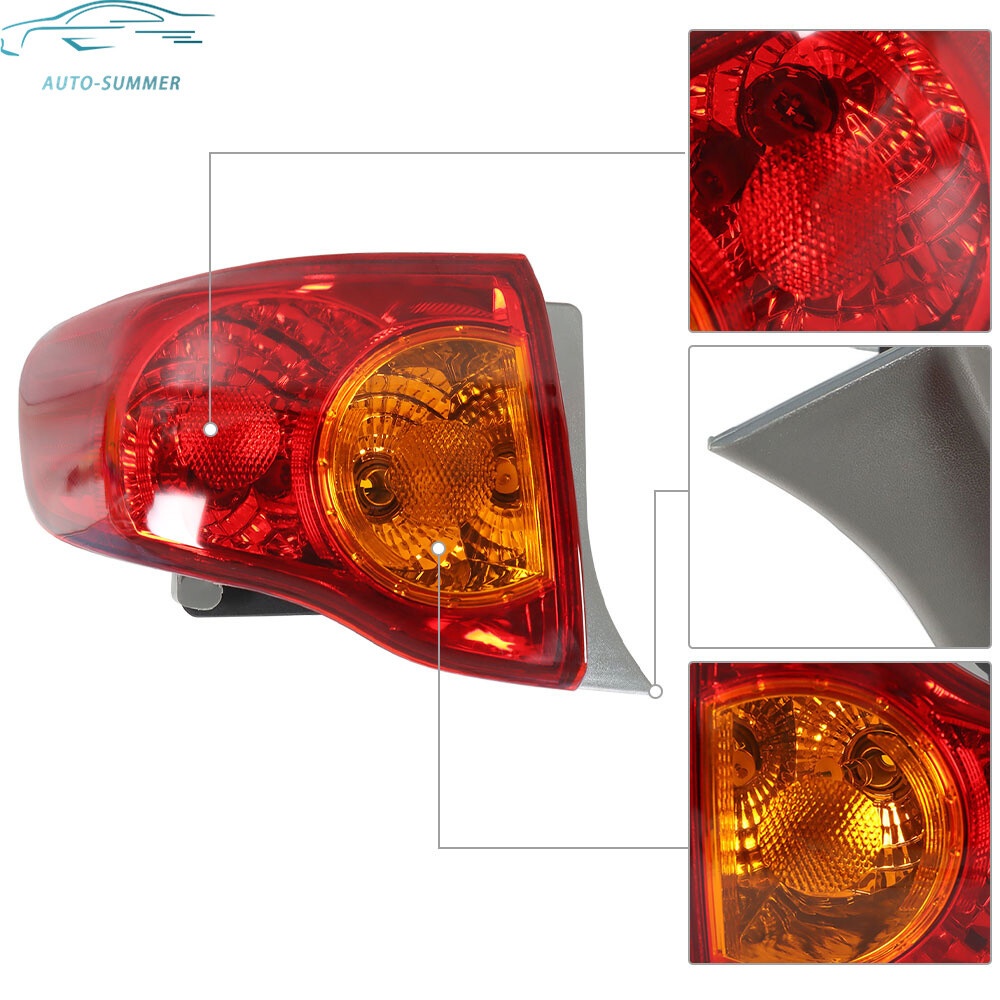 For Toyota Corolla 2009-2010 Left Side Tail Light Brake Lamp Outer Halogen