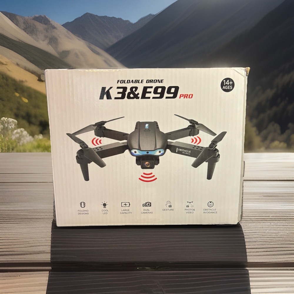 K3&E99 Pro Foldable, Dual Cameras Obstacle Avoidance Remote Control- FREE SHIP