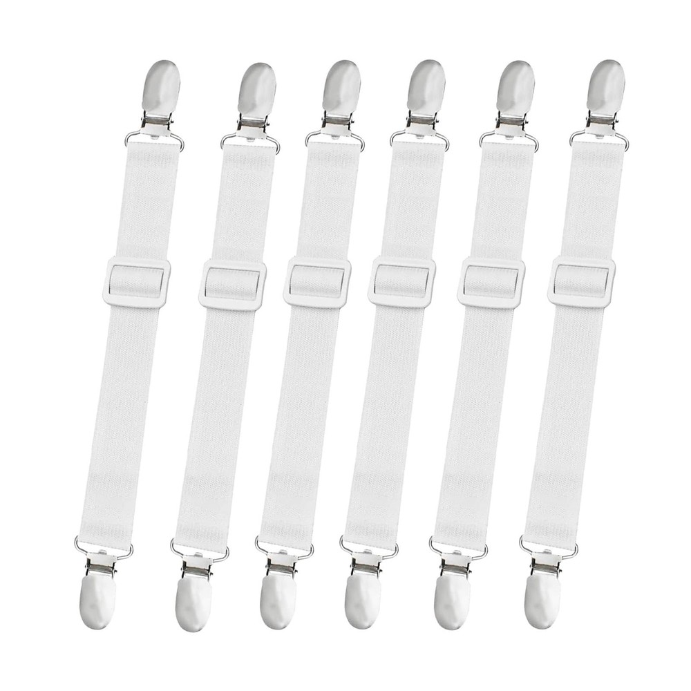 10 Pcs Adjustable Bed Sheet Straps Clips - Elastic Fitted Sheet Holders 14-47
