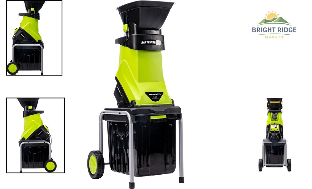 Compact Electric Chipper with Transport Wheels for Easy Yard Waste Management