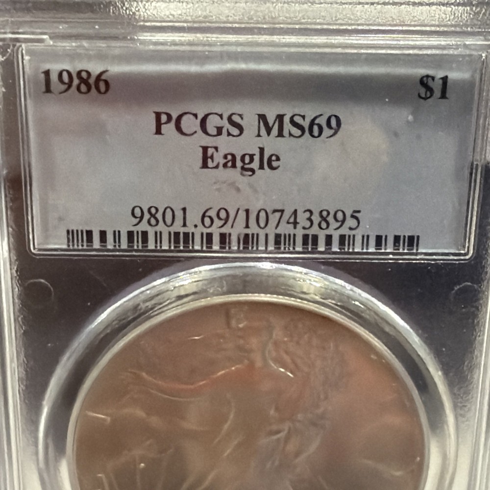 1986 American Silver Eagle 1 Oz PCGS MS 69 022235
