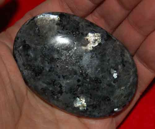 Larvikite Soap-Shaped Palm Stone #10
