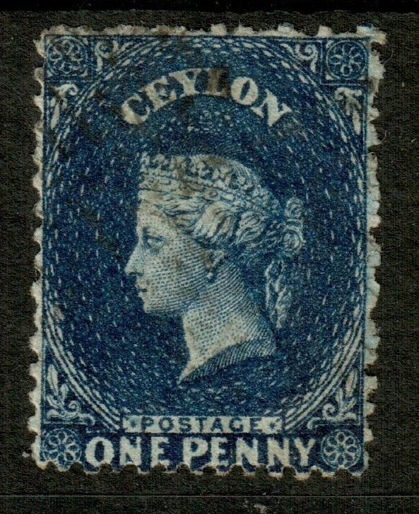 CEYLON the 1864 1d deep blue fine lightly used