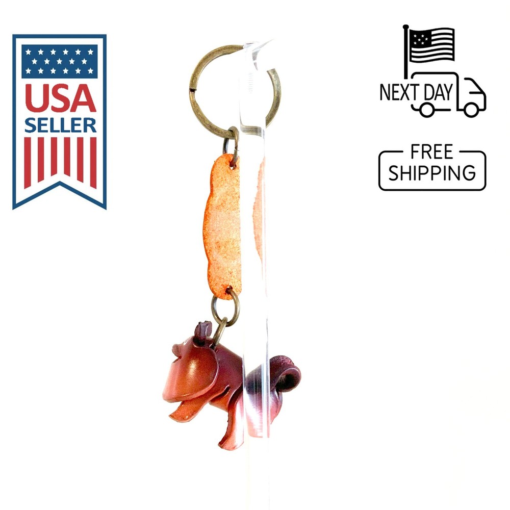 POMERANIAN Handmade Leather Keyring