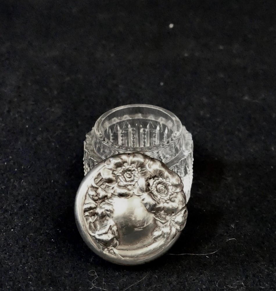 Miniature Sterling & Crystal Vanity Jar