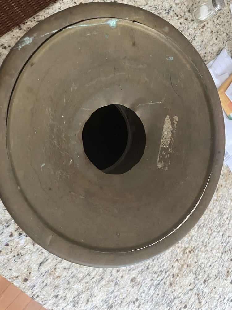 Vintage Solid Brass 5 Cent Cigars Spitoon, ALL FAMOUS HAVANA, Cuspidor