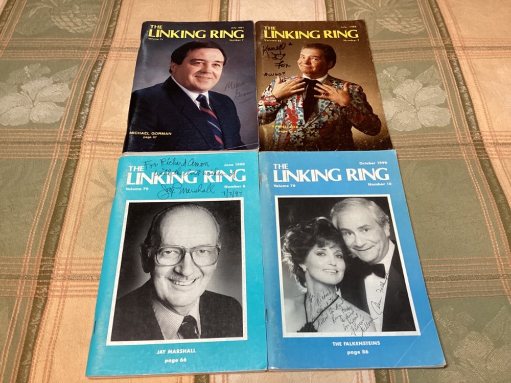 4 Autographed Issues of The Linking Ring Magic Magazine