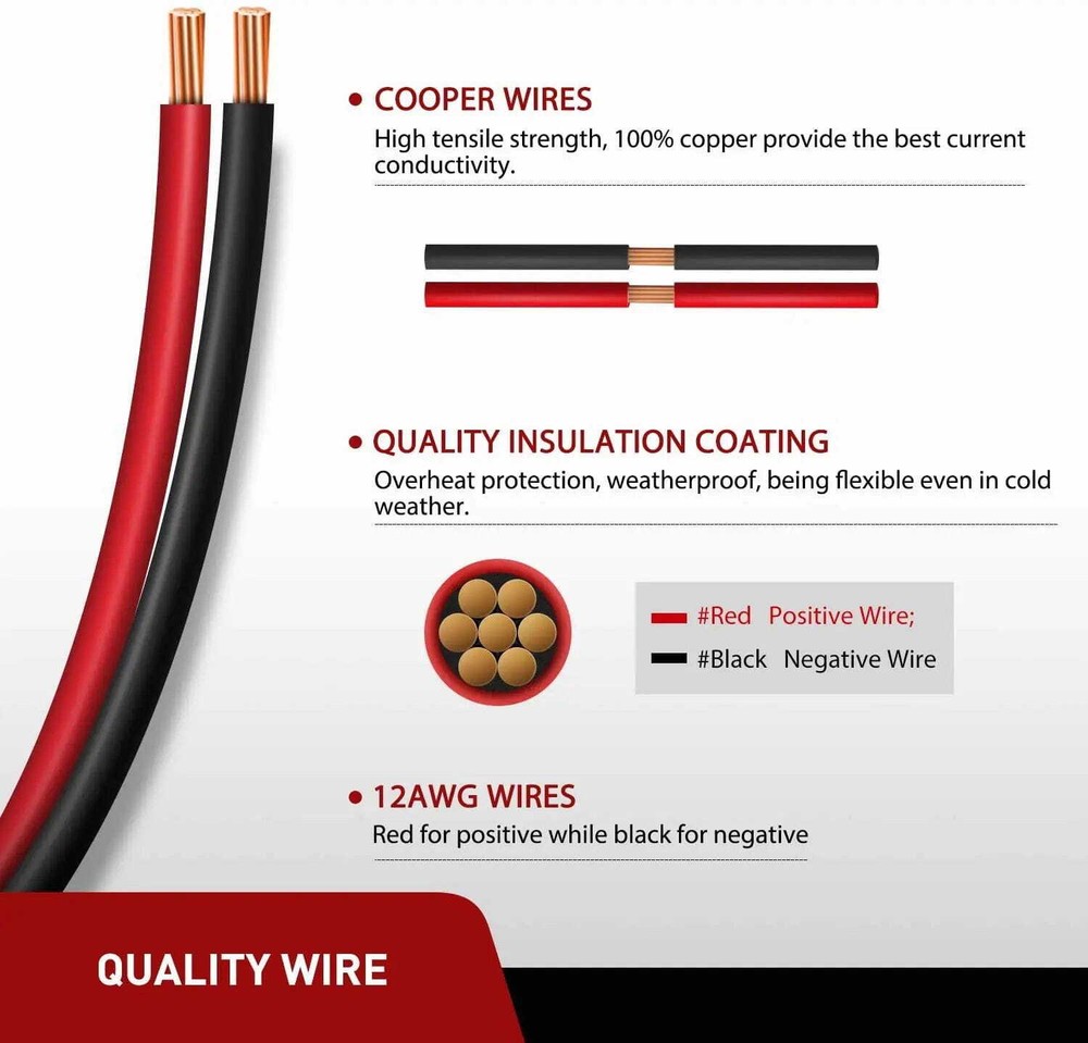 12AWG 2-Pack SAE Power Socket Sidewall Port