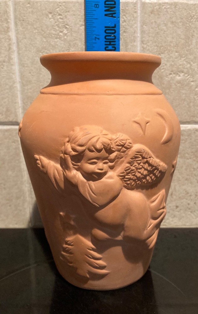 6” Clay Angel Vase