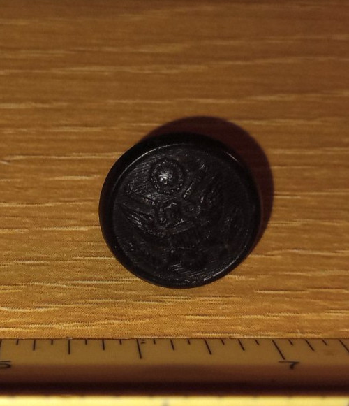 US ARMY WW1 Vegetable Ivory pocket button, black, 1
