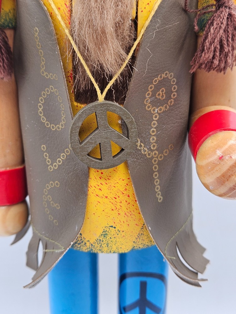 Vintage Decorative Nutcracker Hippie Man Christmas Nutcracker 2009 Target 14 in.