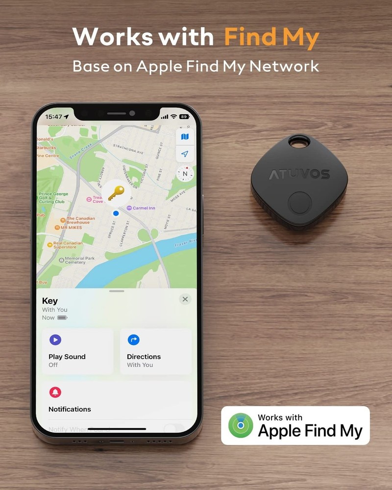 ATUVOS Air Tracker Tags-2 Pack, Bluetooth Luggage Tracker Works with Apple Fi...
