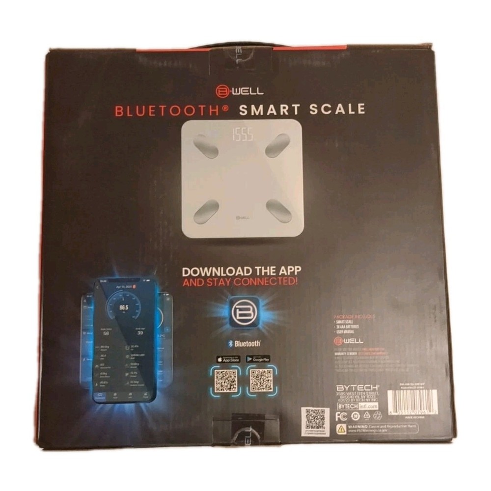 B Well Bluetooth Smart Scale weight scale LED Display Glass Platform