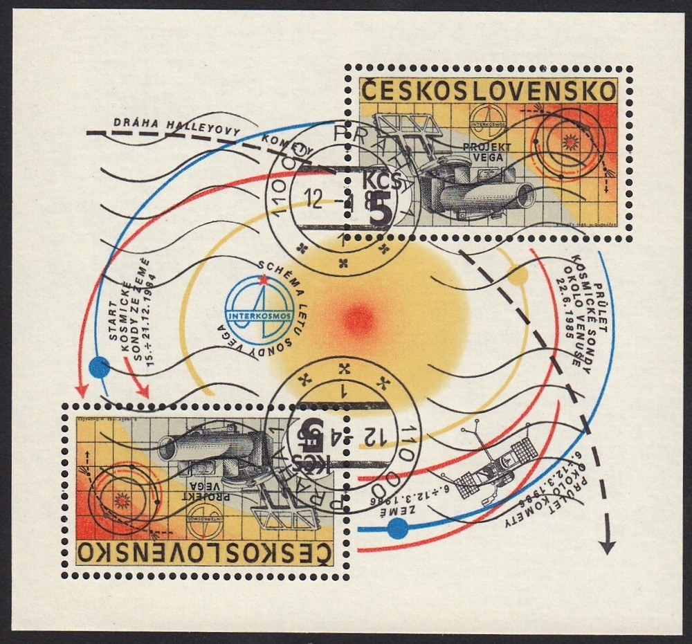 SPACE = HALLEY COMET, PROJECT VEGA = BLOCK 64, CZECHOSLOVAKIA CV8EU [W01]