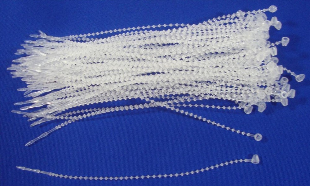 100 Clear 5" Adjustable Security Loop Tagging Fasteners Lock Pin Tag Cable Tie