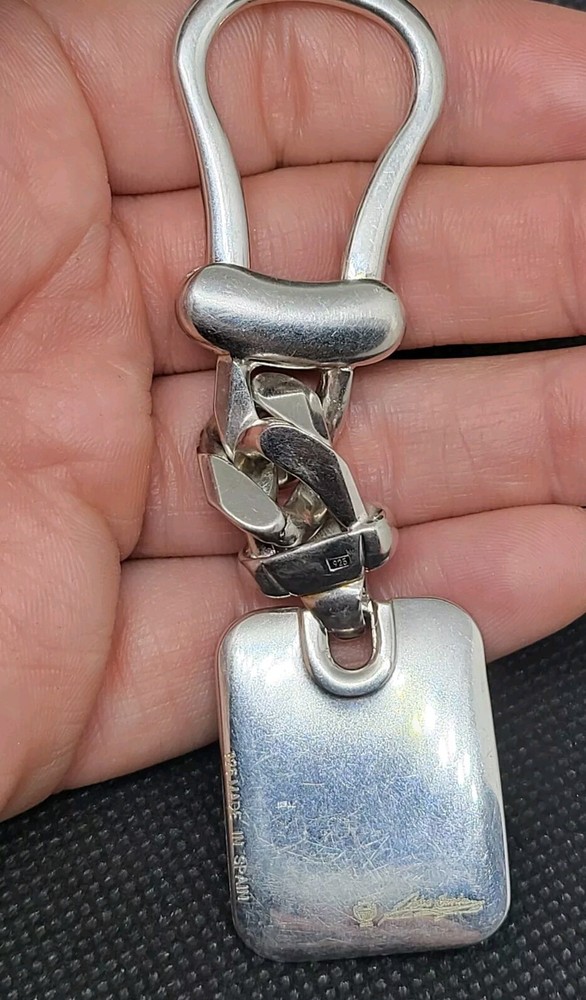 Signed Pedro Duran Spain SOLID REAL Sterling Silver 925 Keychain