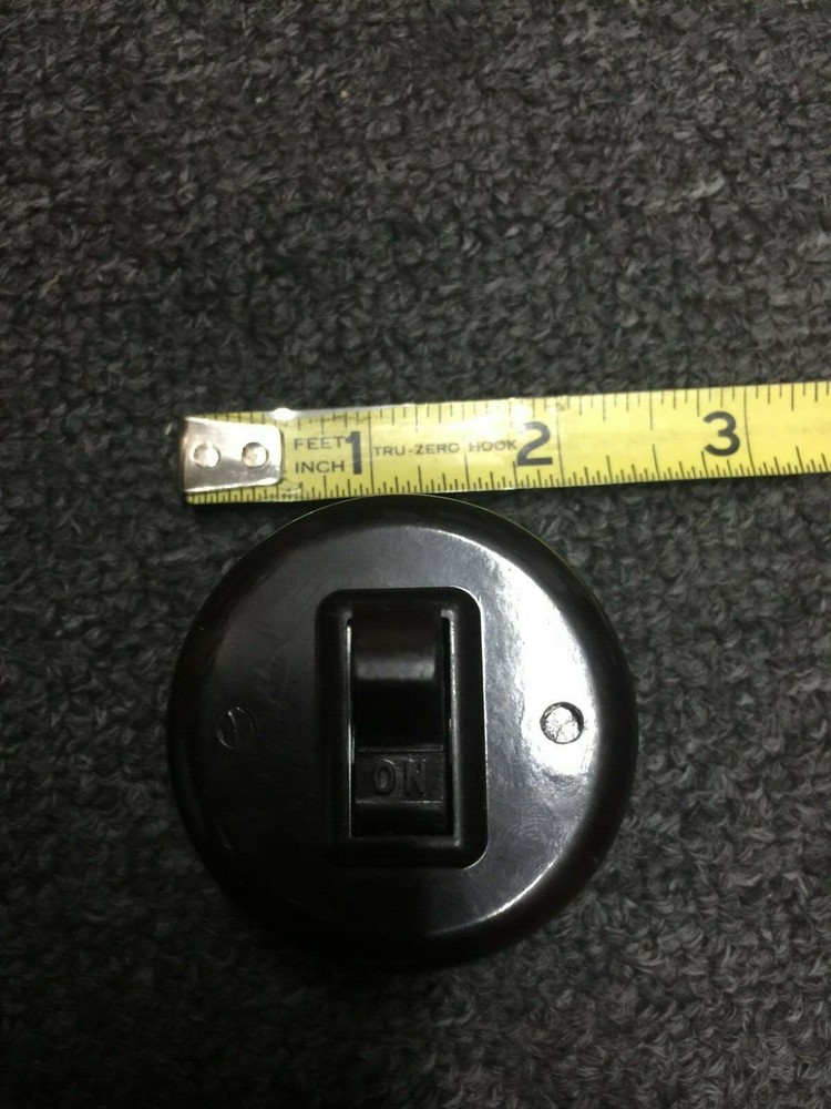 Vintage Leviton Brown Bakelite Round - Single-Pole Switch -