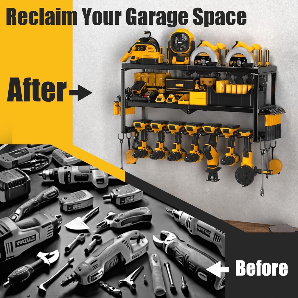 Power Tool Organizer 7 Drill Holder Tool Organizer Storage & Organization Garage