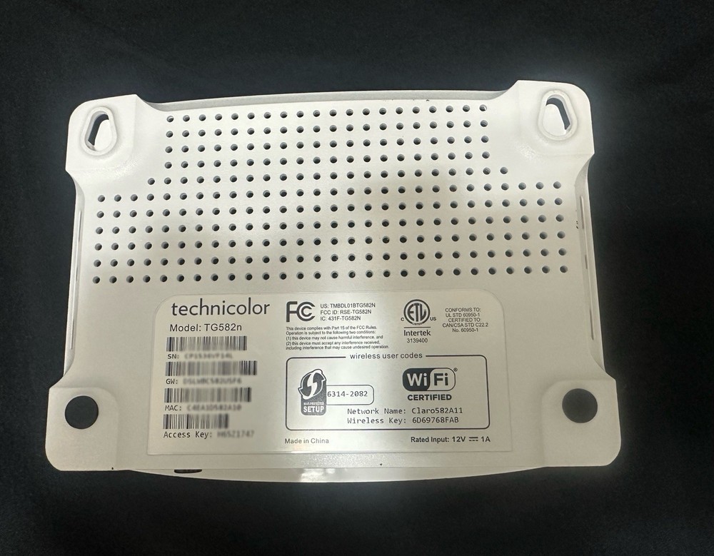 Technicolor TG582n Modem (Claro)
