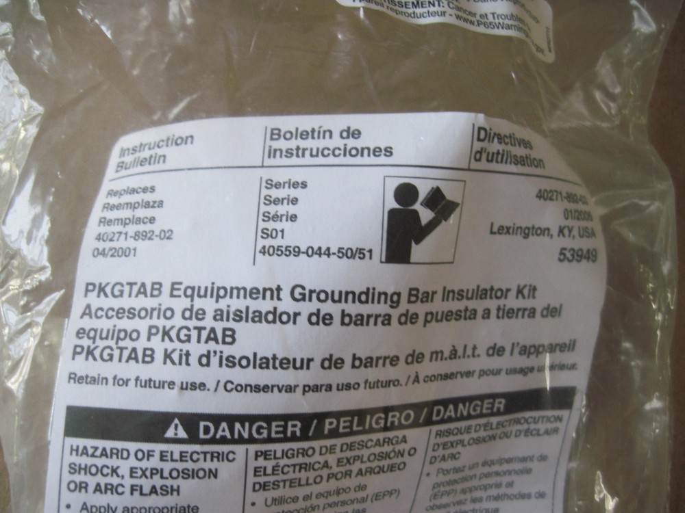 Square D PKGTAB Equipment Grounding Bar Insulator Kit 53949 NEW