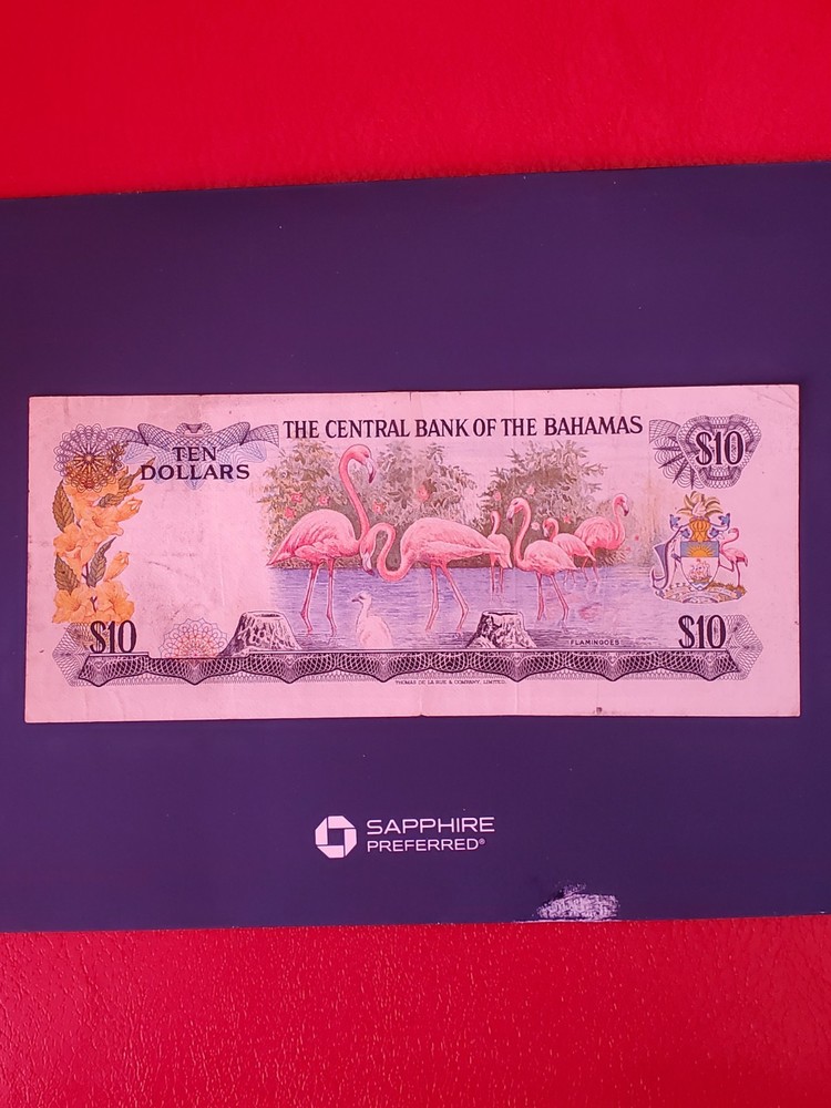 bahamas 10 dollars 1974
