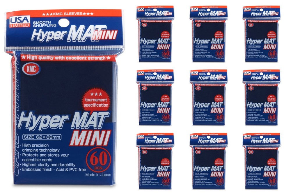 KMC Hyper Mat Mini Yu-Gi-Oh Size Sleeves - Hyper Matte Blue [10 packs]