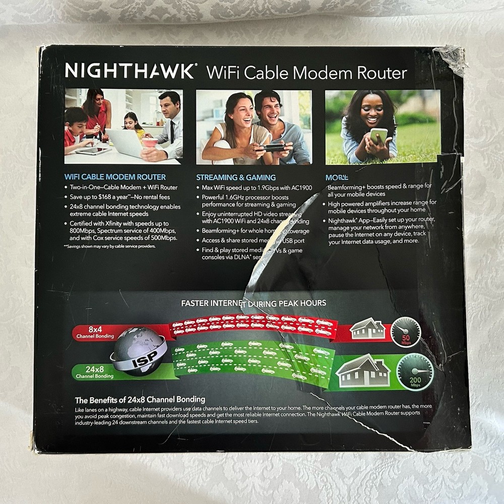 Netgear Nighthawk AC1900 WiFi Combo Cable Modem/Router C7000-100NAS