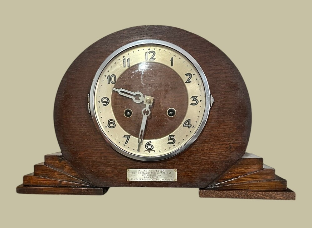 Black Forest Clock Co Art Deco Mantle Striking Hammer Clock