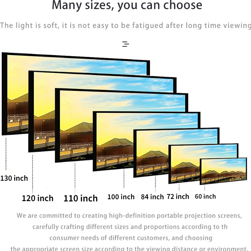 3D High Brightness Projector Screen Anti Light Metal Screen with Hooks Quality